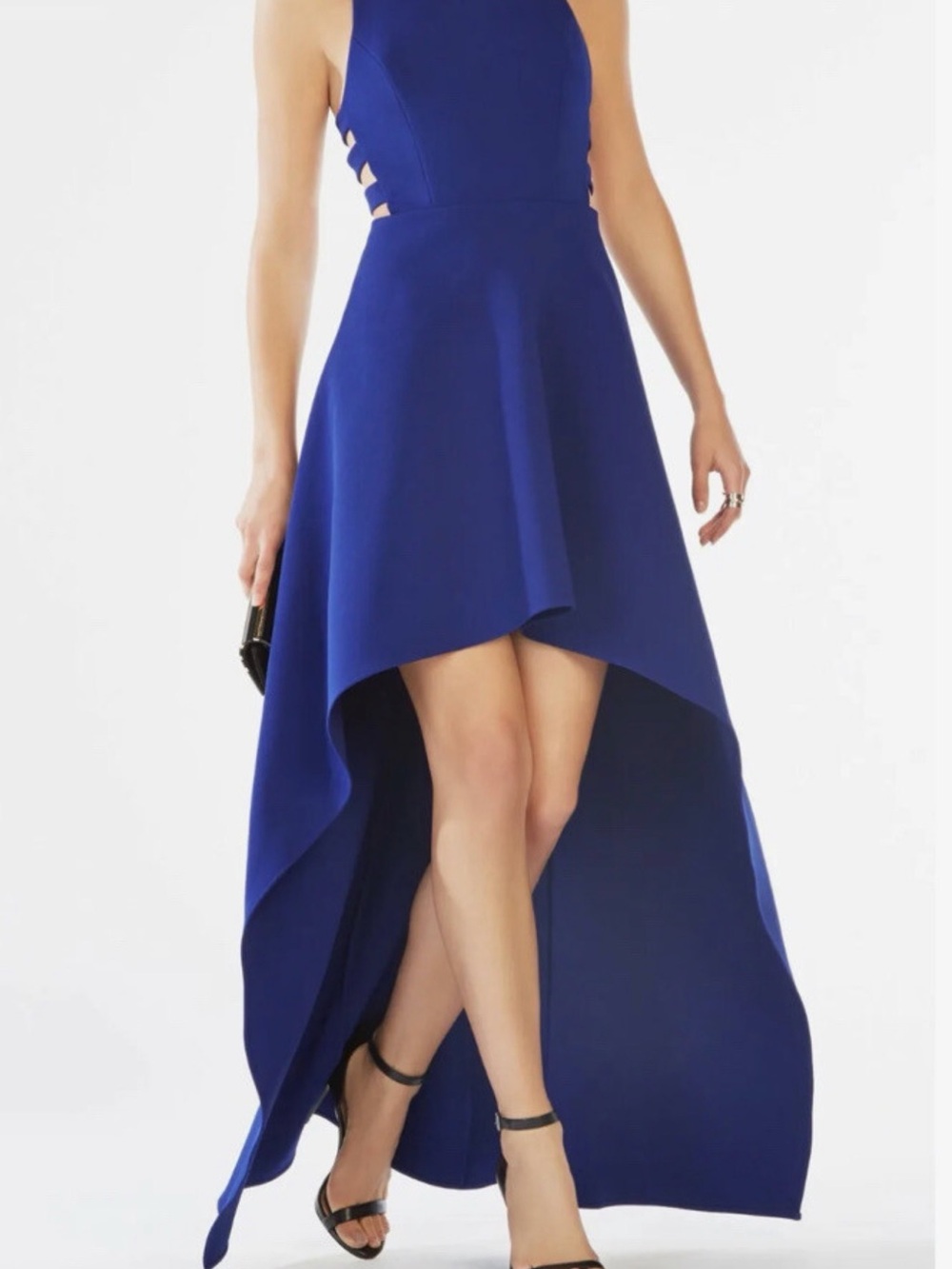 BCBGMaxAzria Cobalt Blue High-Low Cutout Dress